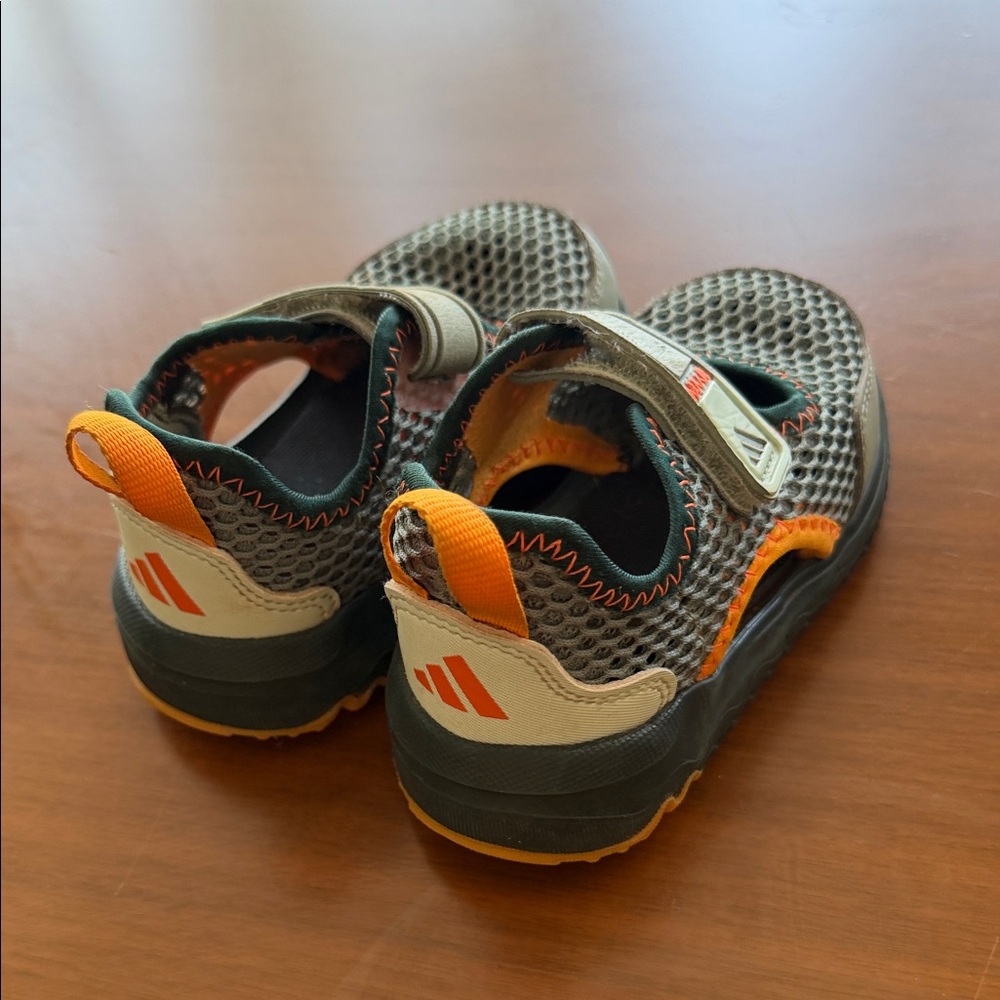 Adidas Kids Gray and Orange Active Mesh Sandals